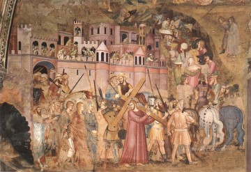  Quattrocento Oil Painting - Christ Bearing The Cross To Calvary Quattrocento painter Andrea da Firenze